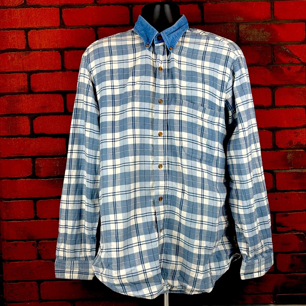 Claybrooke Mens Large‎ Flannel Plaid Button Down Shirt – Classic, Warm, Casual